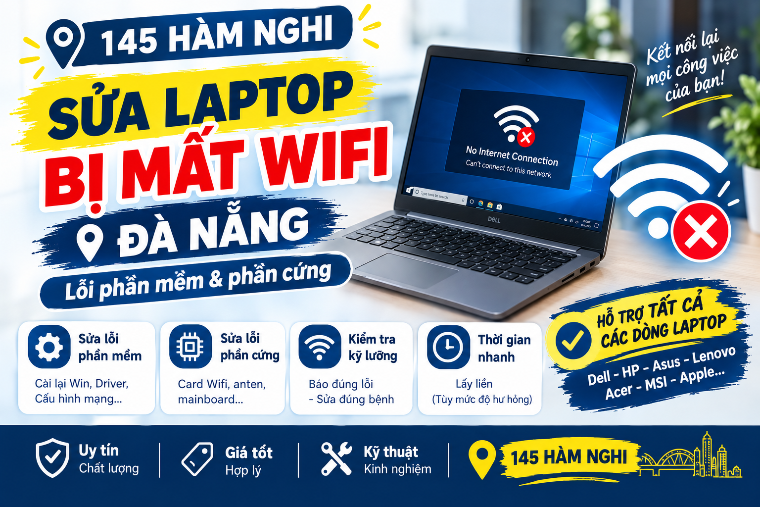 Laptop bị mất kết nối Wi-Fi cần kiểm tra và sửa chữa