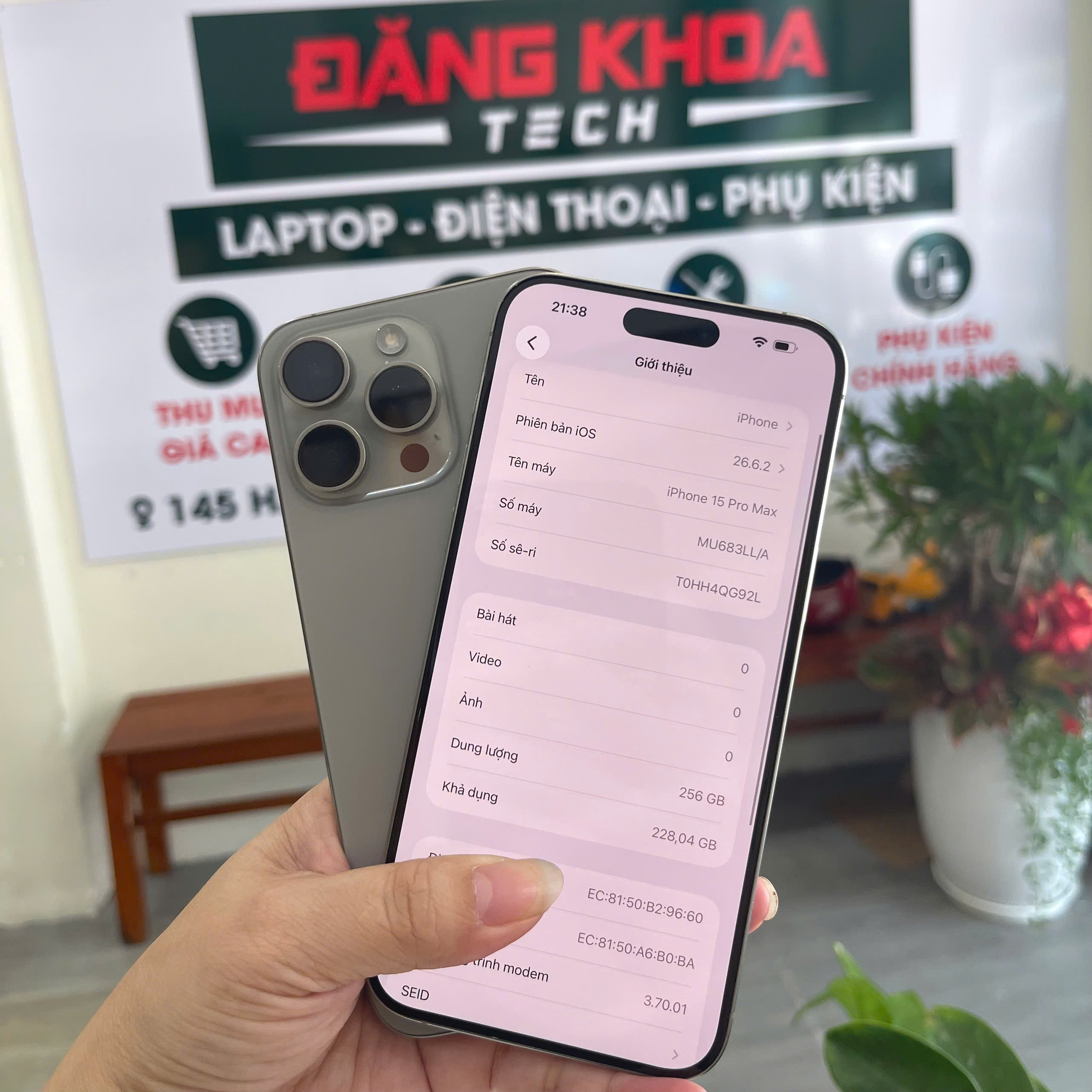 iPhone 15 Pro Max 256GB nguyên hộp tại Đăng Khoa Tech